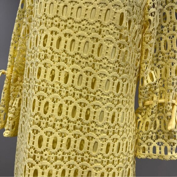 Elegant Yellow Lace Dress - Picture 3 of 13